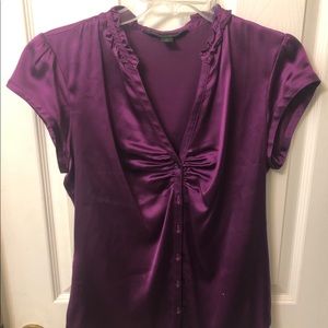 Purple button up blouse | Express